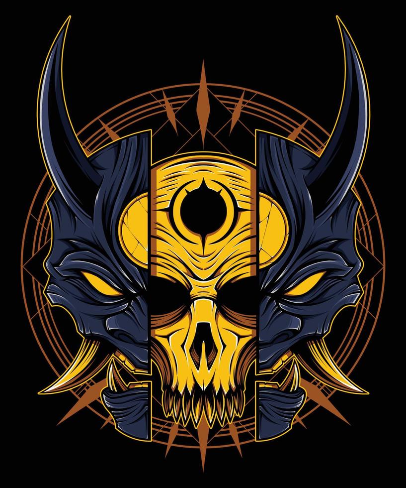 Oni Mask Vector Illustration