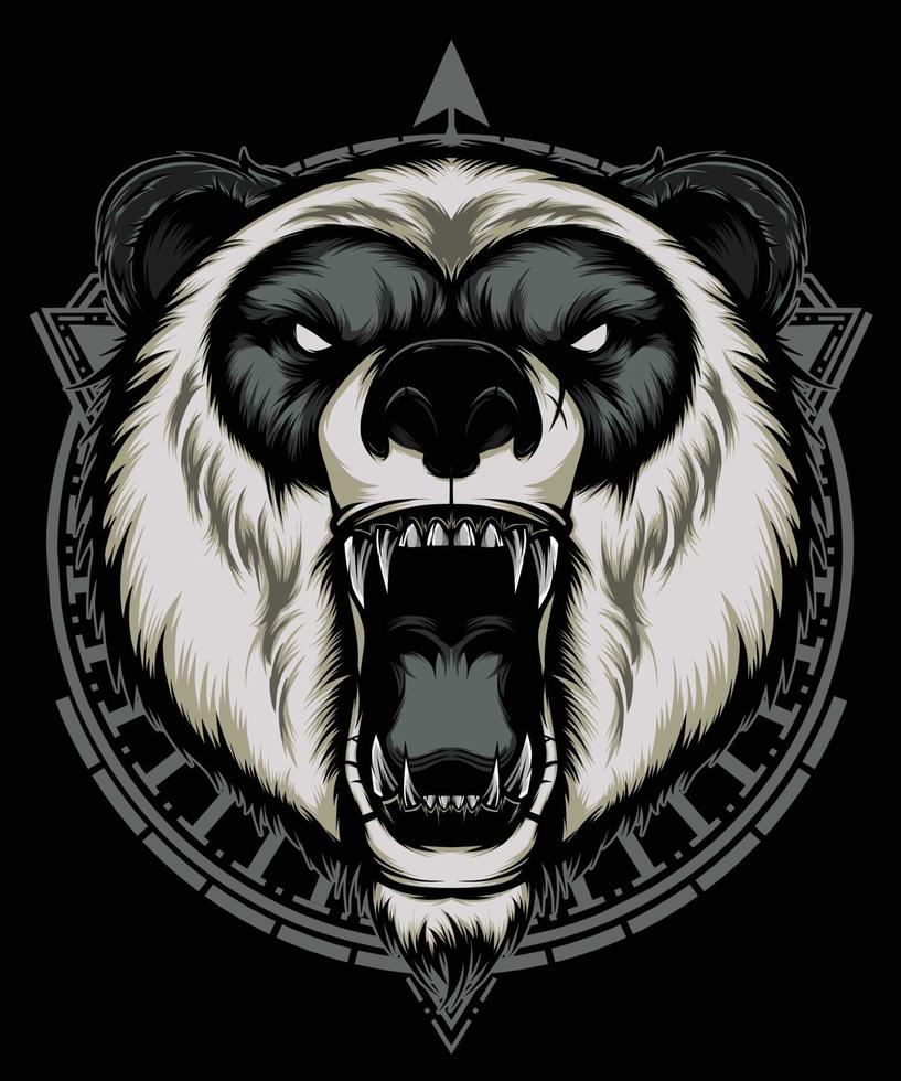 Panda Head Mascot Vector Illustration