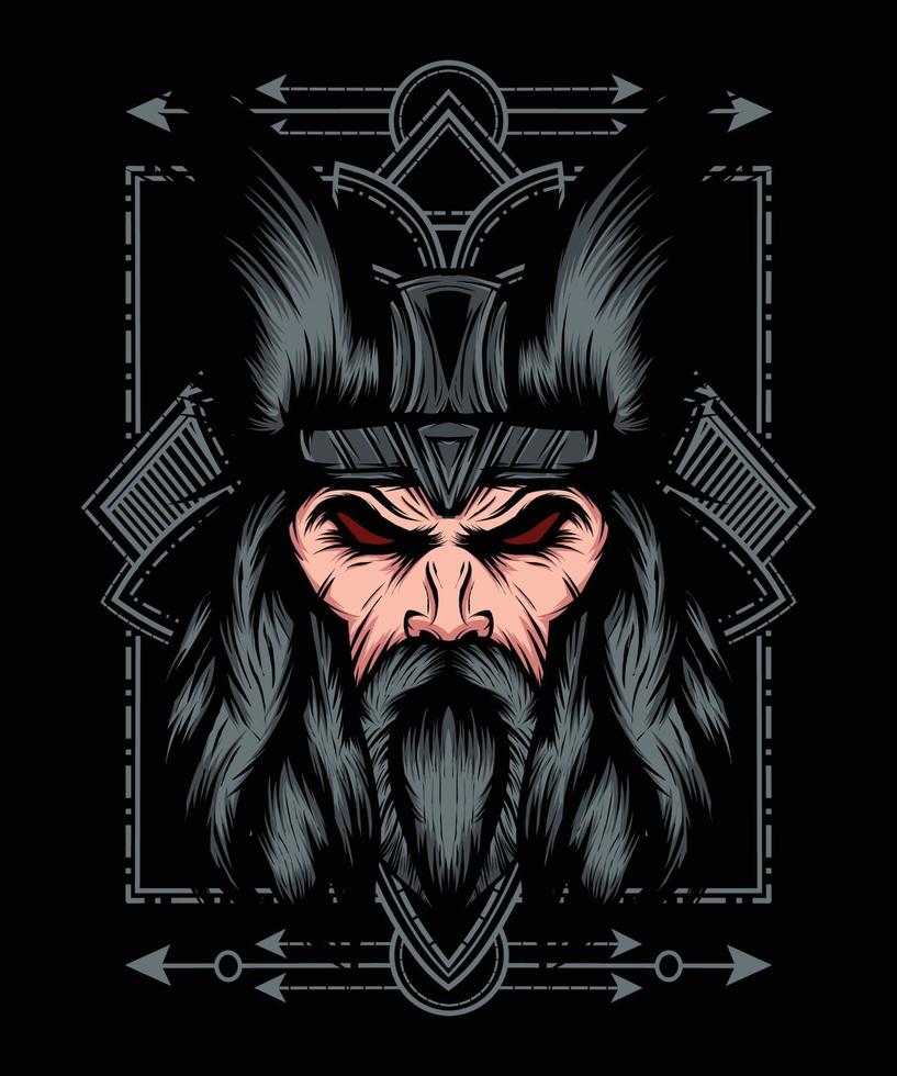 Viking Head Sacred Geometry vector
