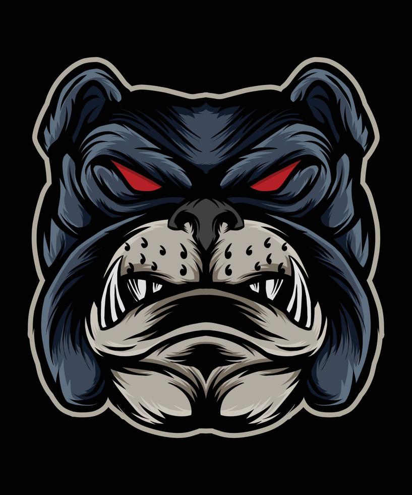 Bulldog Mascot Head Illustration vector