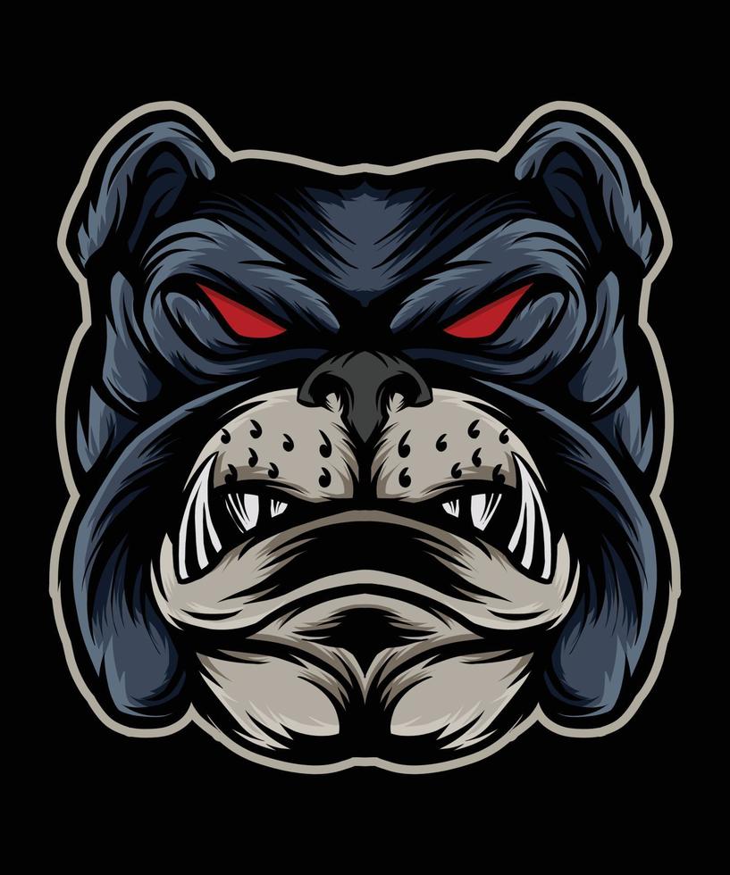 ilustración de cabeza de mascota de bulldog vector