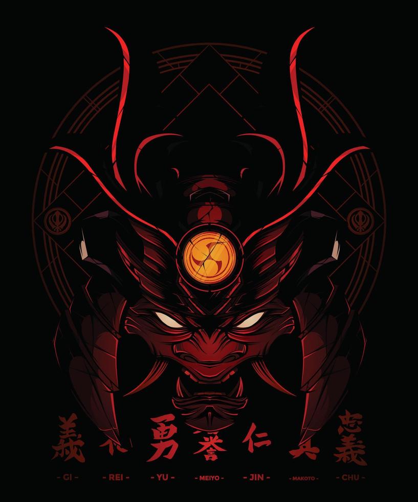 Bushido Samurai Mascot Illustration vector