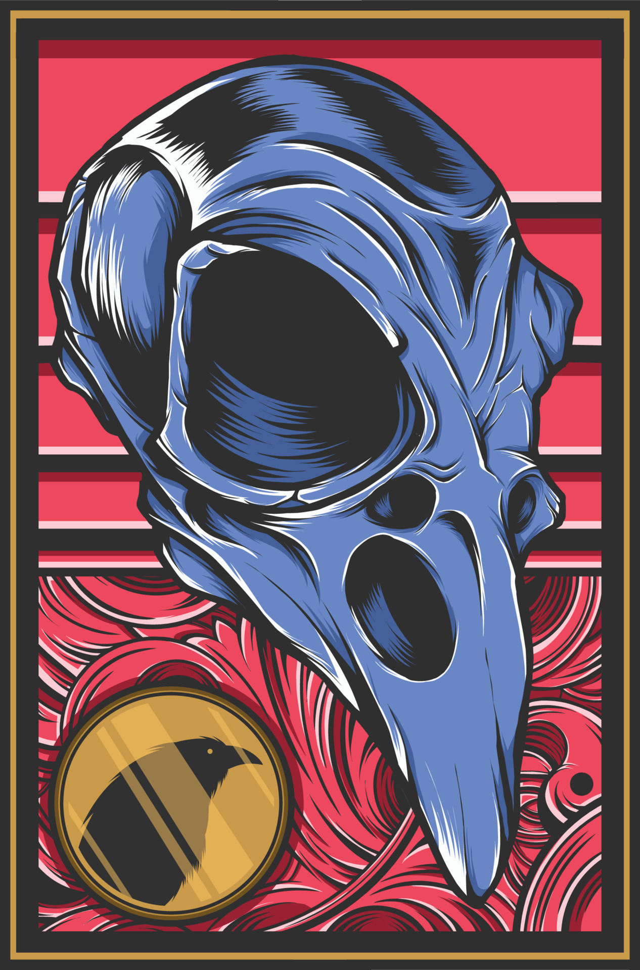 Crow Skull Illustration Vector Image 12676685 Vector Art at Vecteezy