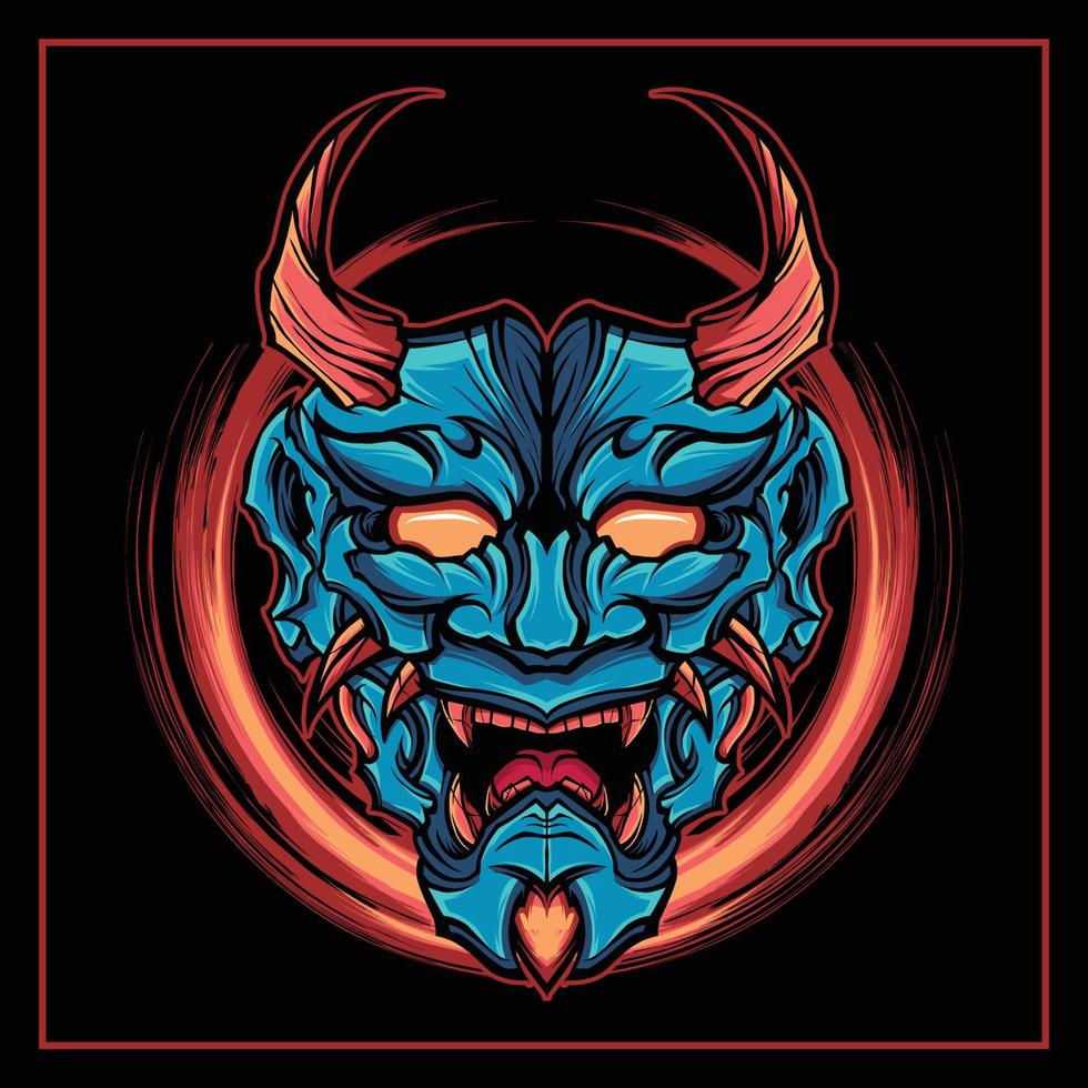 ilustración de vector de máscara de hannya