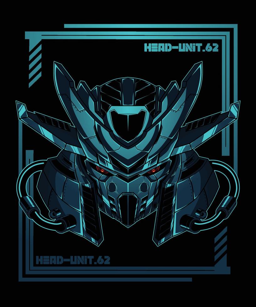 Robot Head Mascot Logo Illustration vector