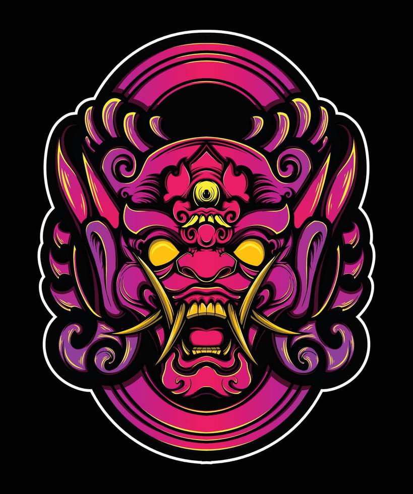 ilustración de la mascota del demonio oni vector