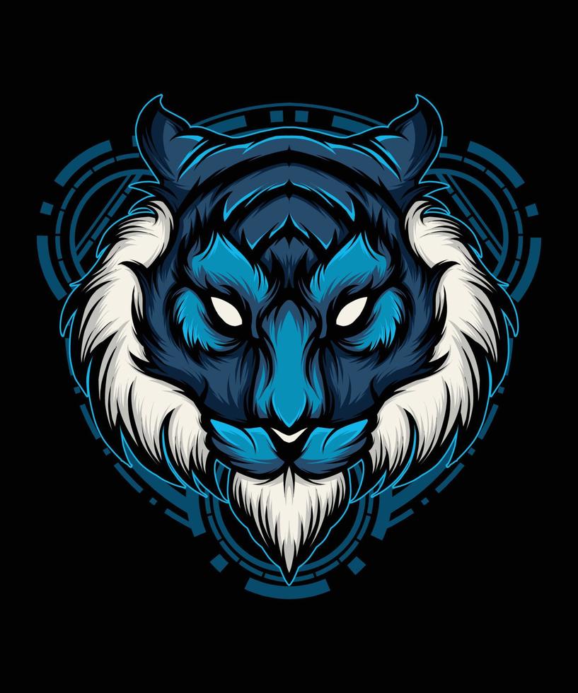 Tiger Head Sacred Geometry Mascot Illustration vector