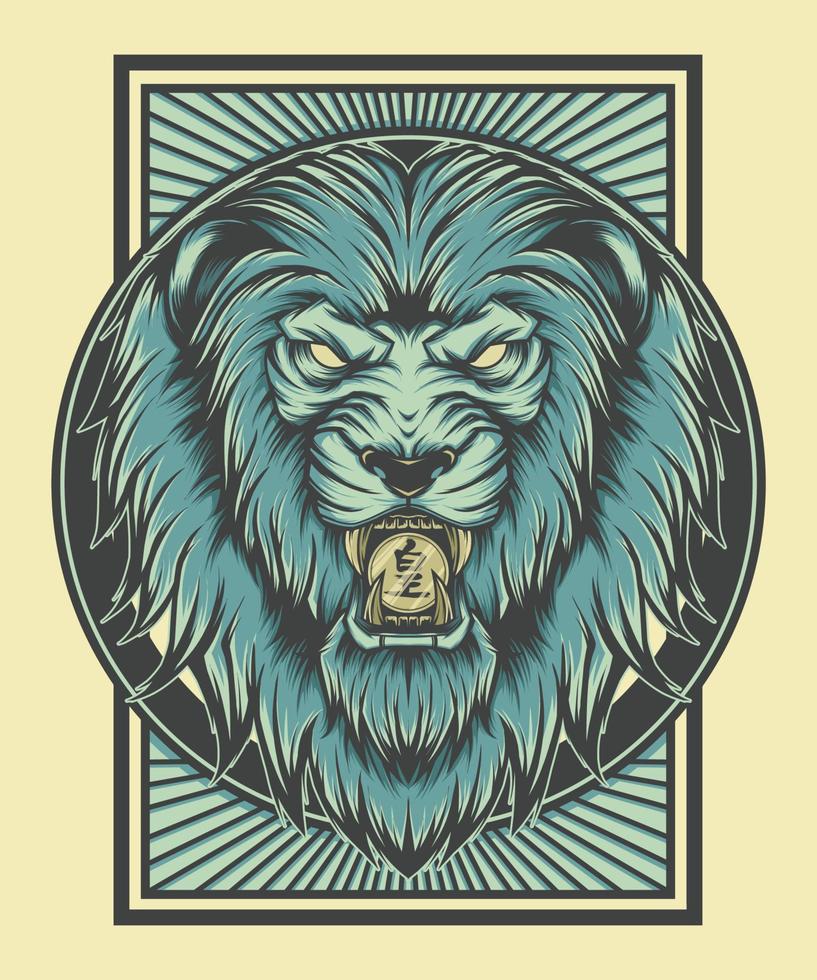 Lion Head Mascot Vector Illustration