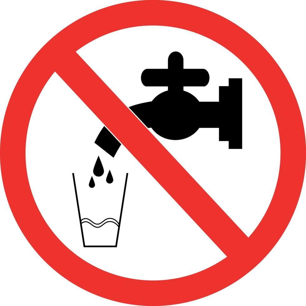 Drinking water prohibition sign. Nonpotable water 12676787 Vector Art