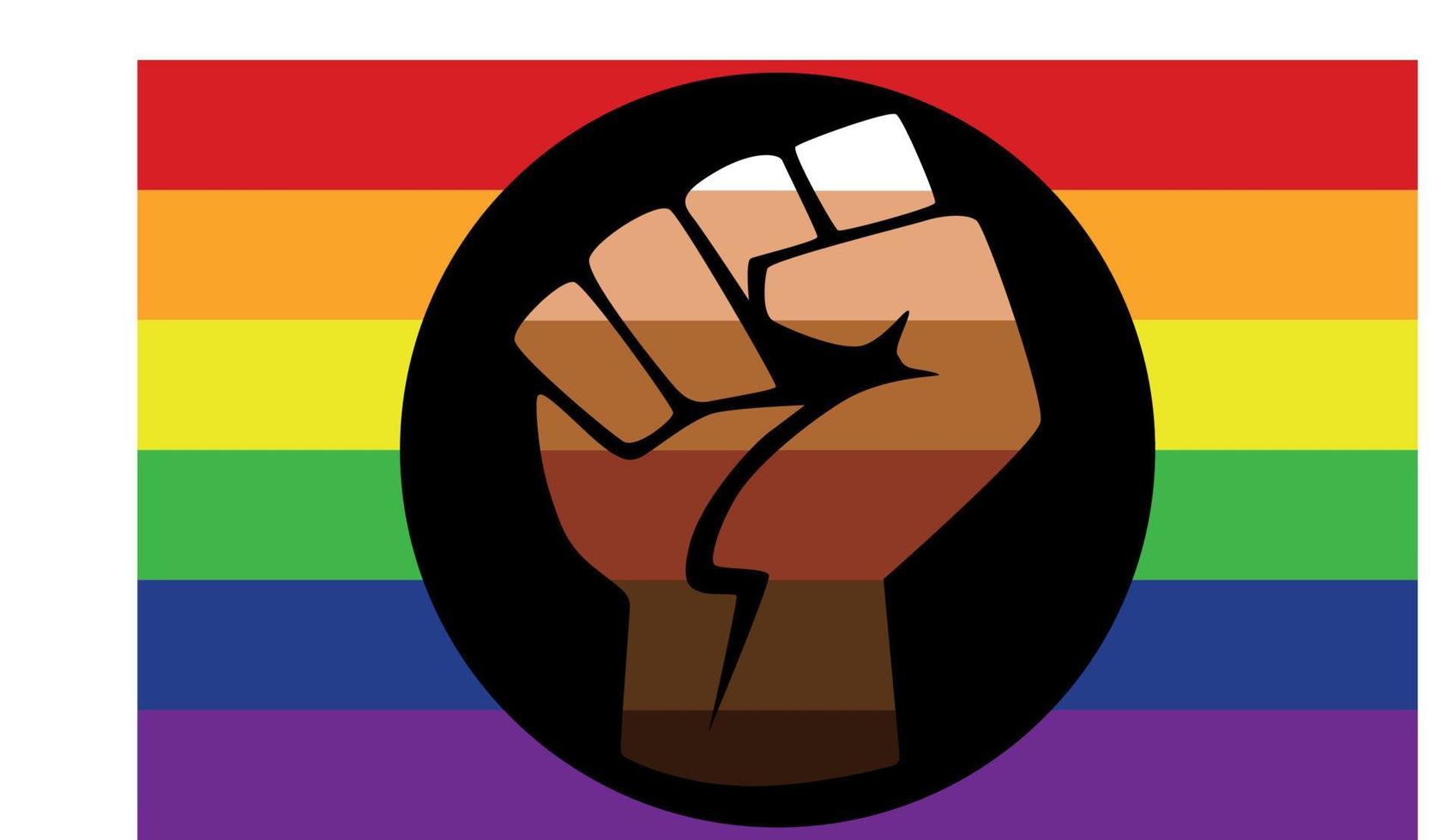 QTPOC, QPOC lgbt flag. for people who are non-Caucasian meaning QTPOC includes Black, Latinx, Asian, Indigenous vector