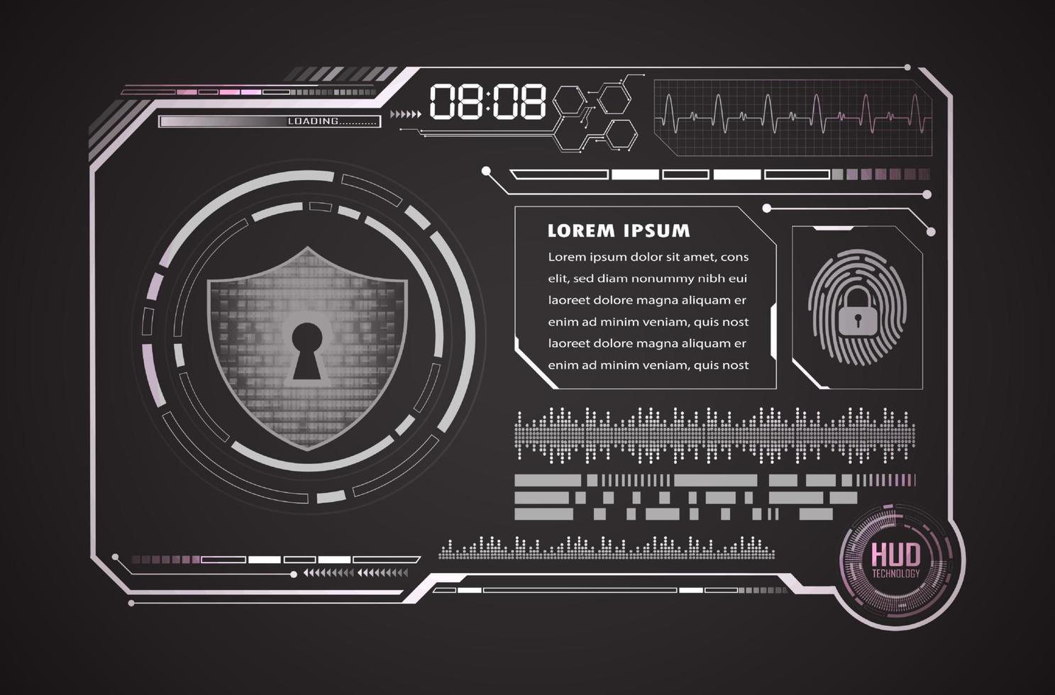 Modern HUD Technology Screen Panel vector