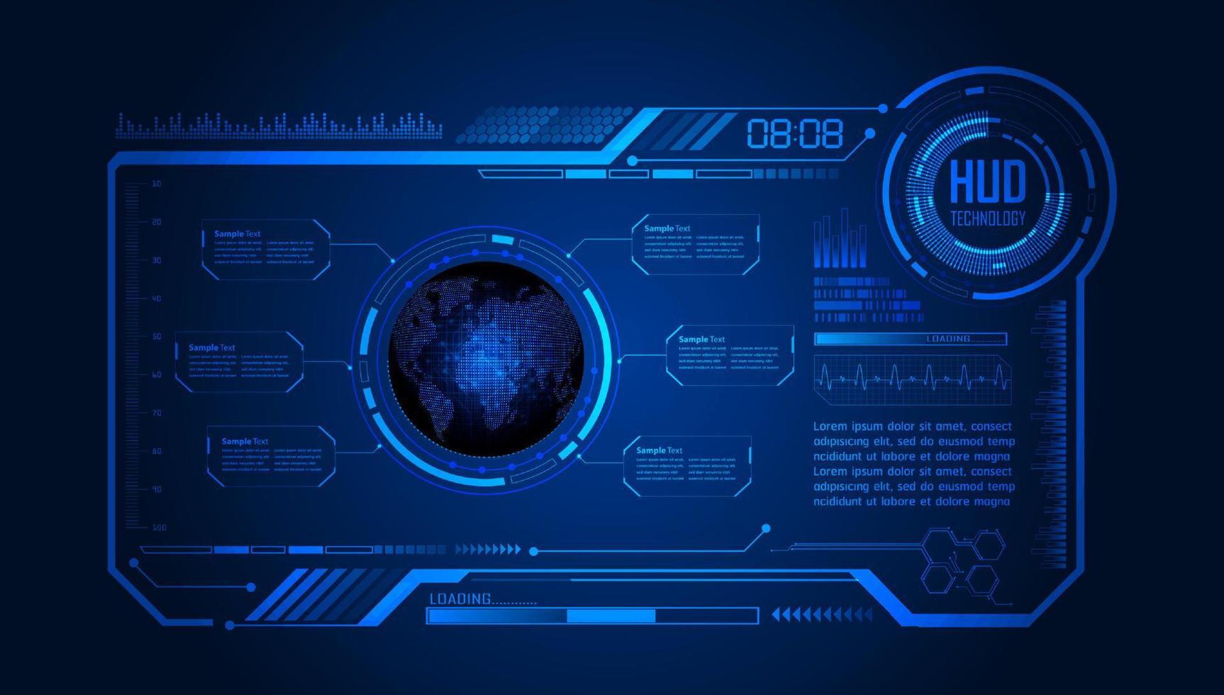 Modern HUD Technology Background vector