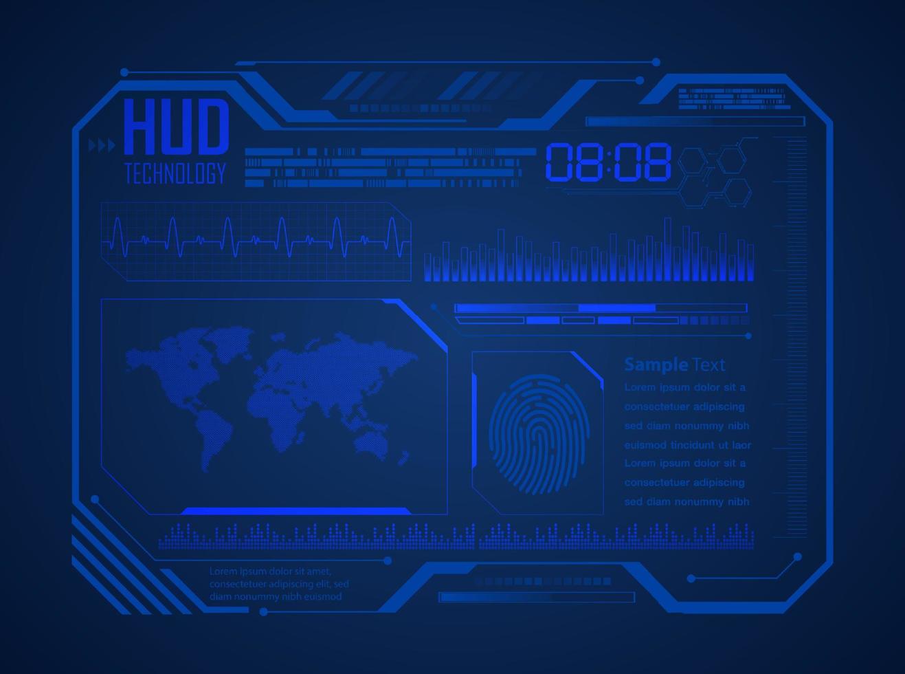 fondo moderno de tecnología hud vector