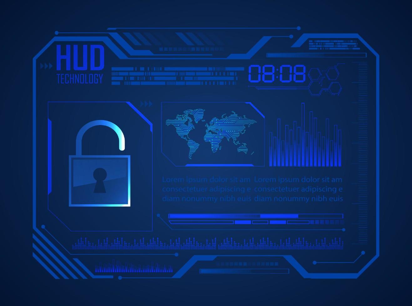 Modern HUD Technology Background vector