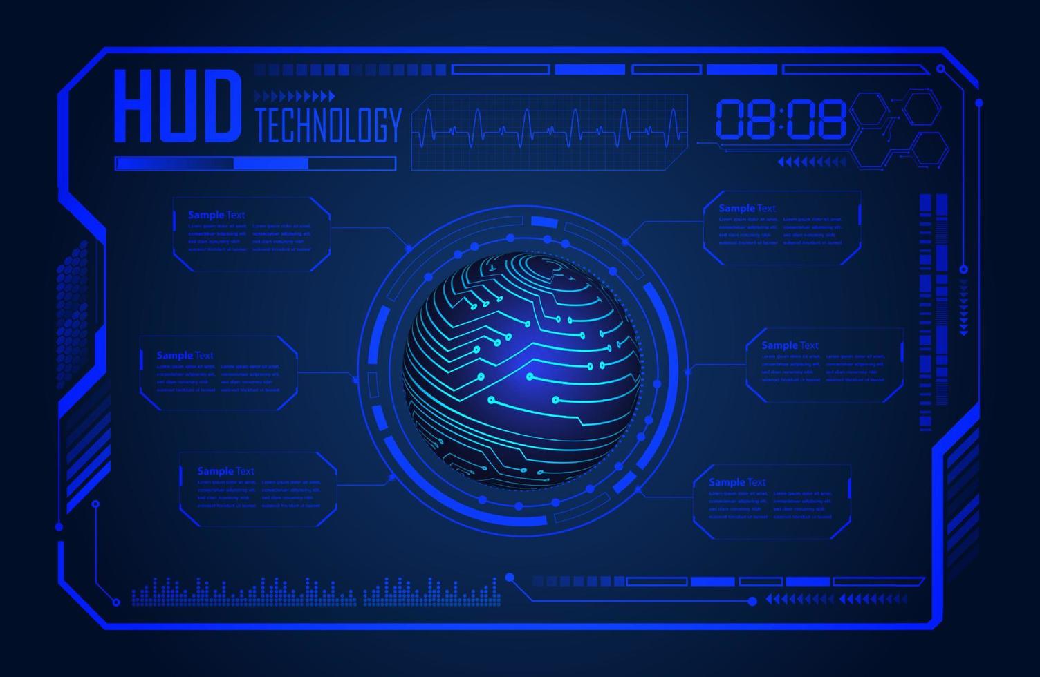 Modern HUD Technology Screen Panel vector