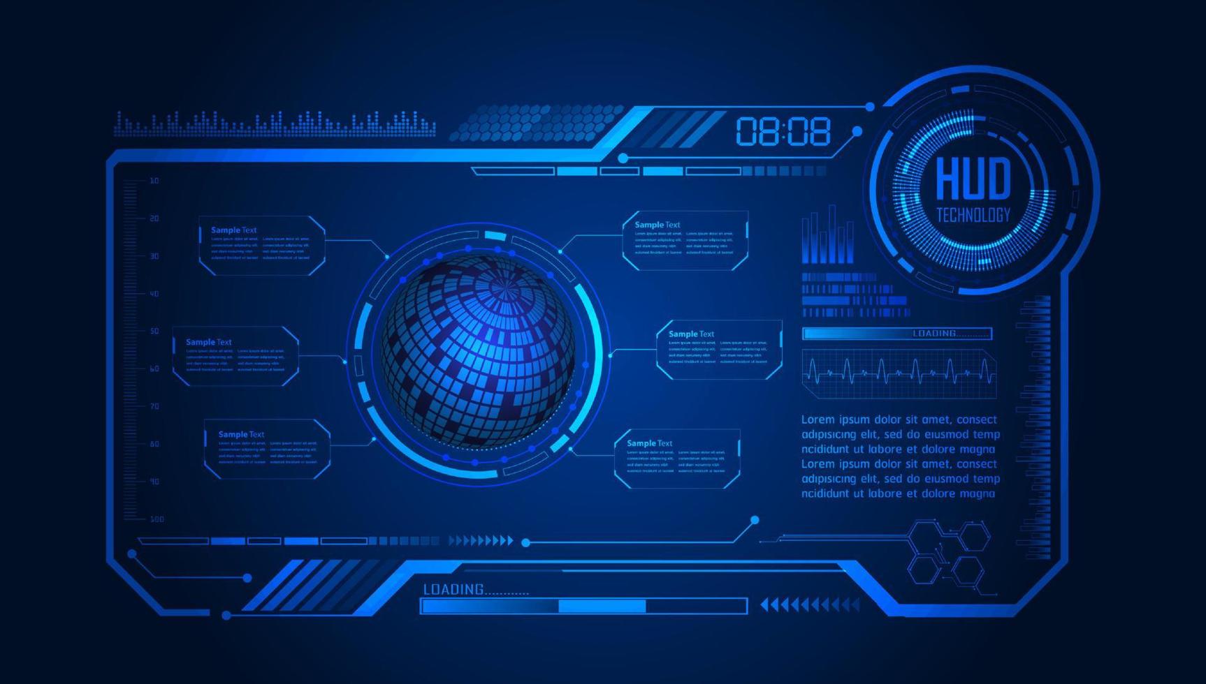 Modern HUD Technology Background vector