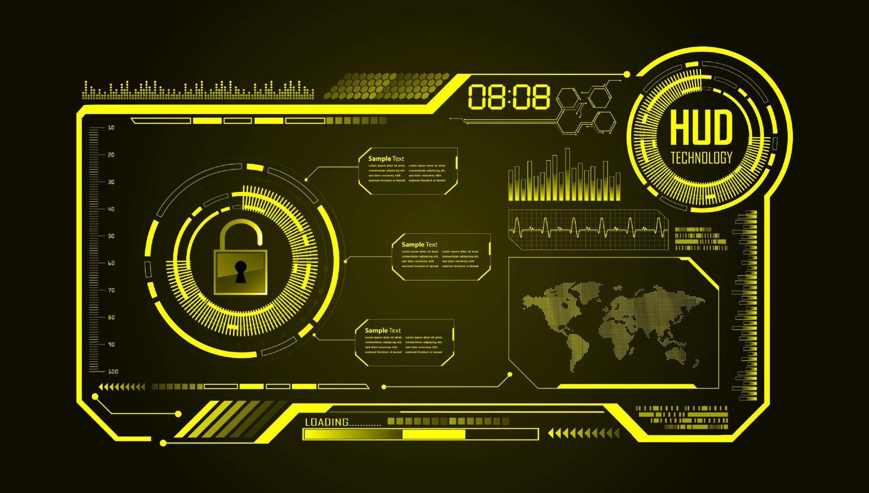 Modern HUD Technology Background vector