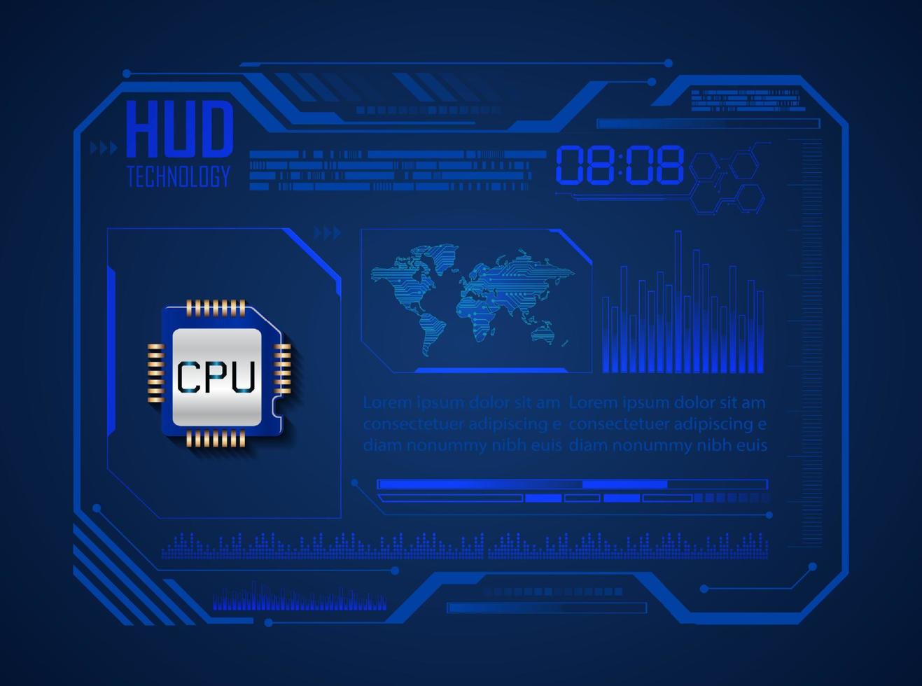 Modern HUD Technology Background vector