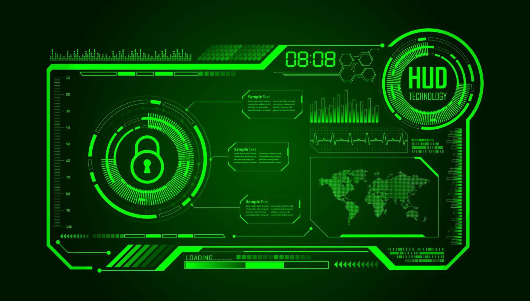 Modern HUD Technology Background vector