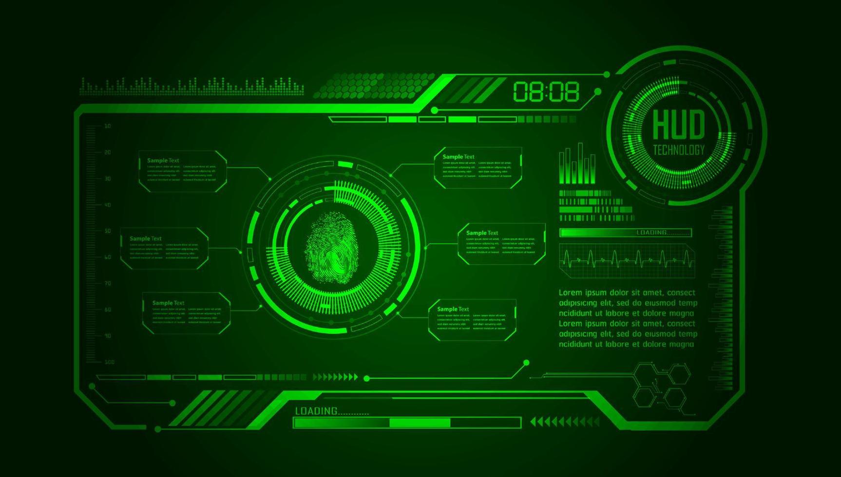 fondo moderno de tecnología hud vector