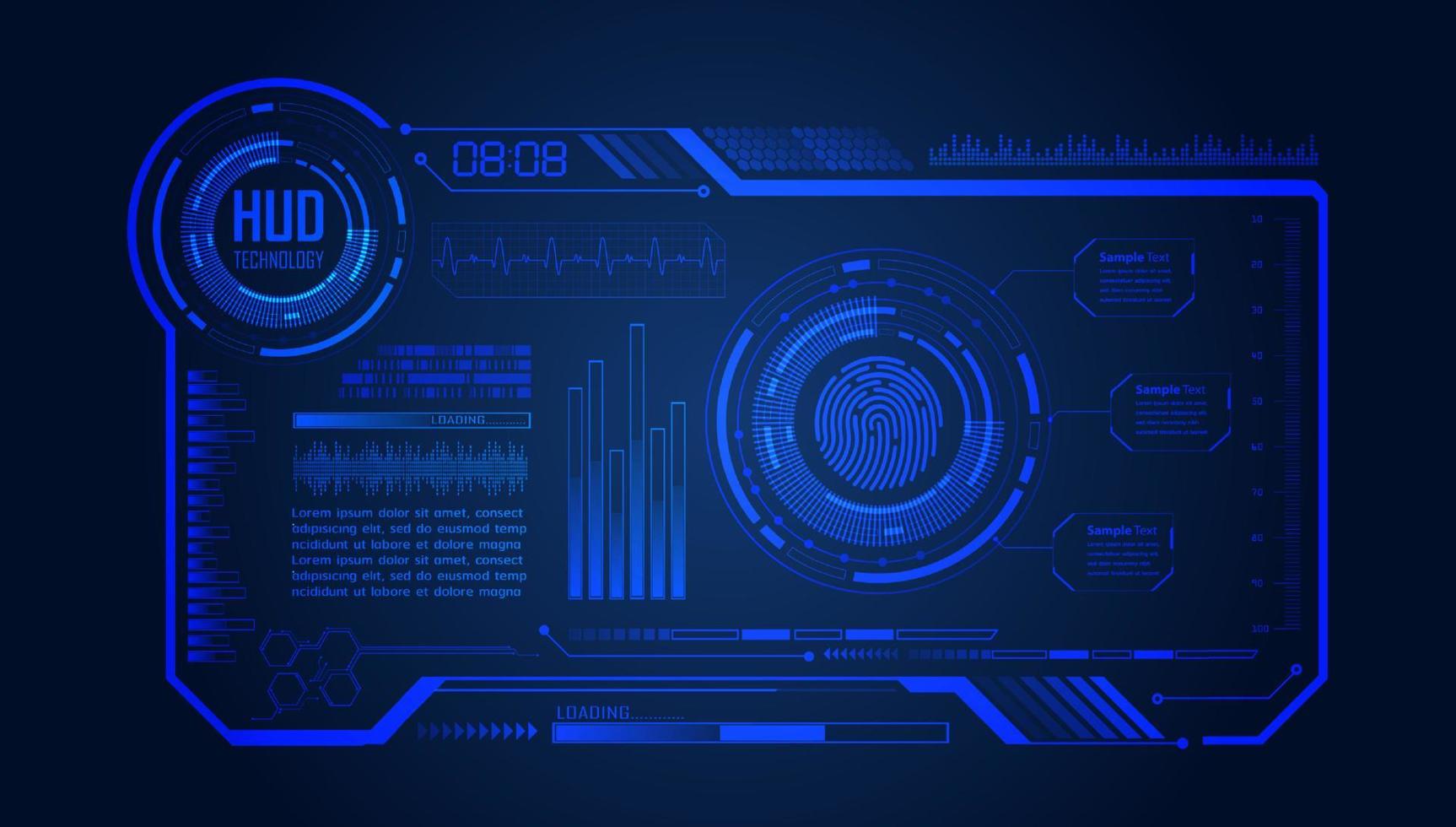 Modern HUD Technology Screen Panel vector