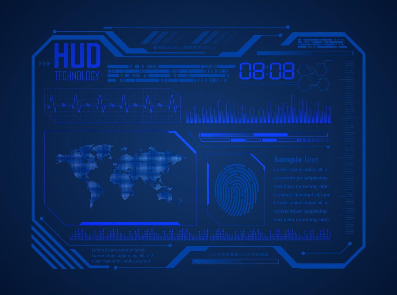 Modern HUD Technology Background vector