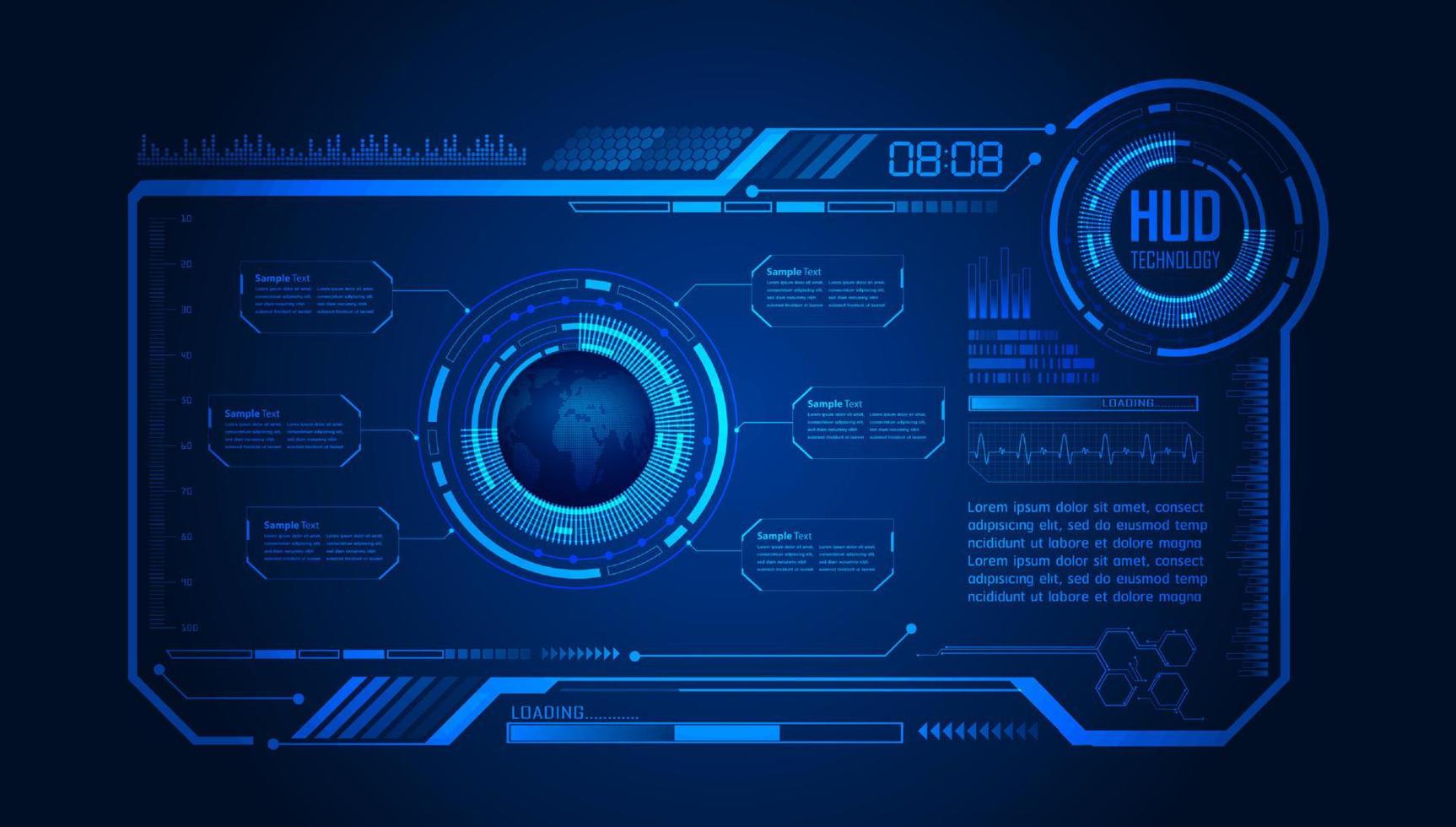 Modern HUD Technology Background vector