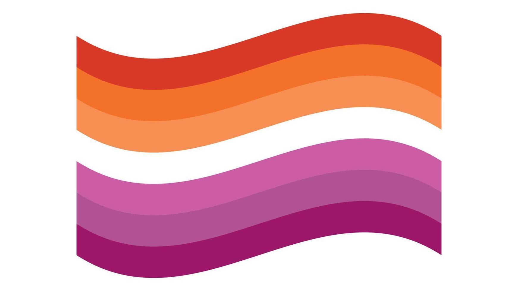 Lesbian flag illustration. Lesbian Pride flag icon vector