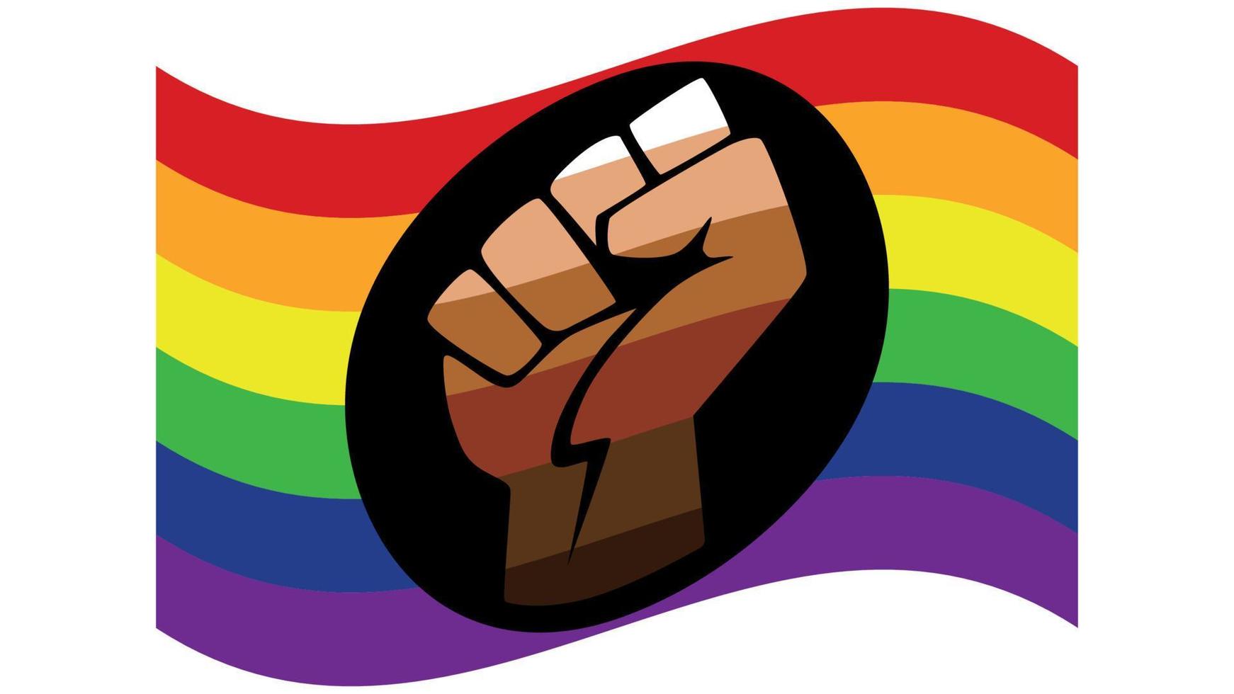 QTPOC, QPOC lgbt flag. for people who are non-Caucasian meaning QTPOC includes Black, Latinx, Asian, Indigenous vector