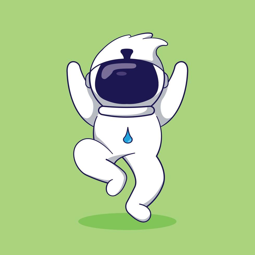 Vector cute astronaut dancing happily