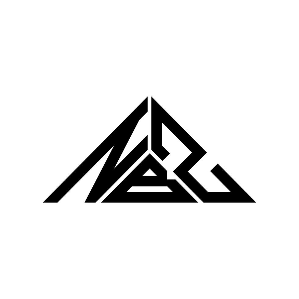 Diseño creativo del logotipo de la letra nbz con gráfico vectorial, logotipo simple y moderno de nbz en forma de triángulo. vector
