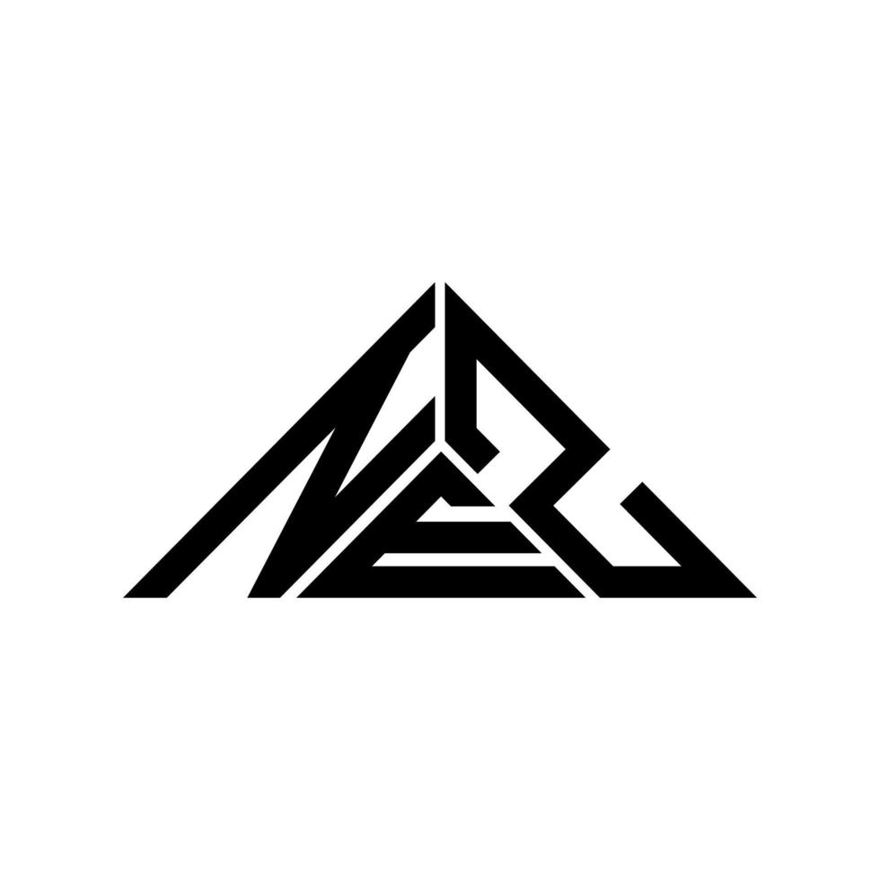 NEZ letter logo creative design with vector graphic, NEZ simple and modern logo in triangle shape.