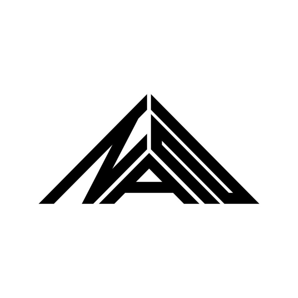 diseño creativo del logotipo de la letra nan con gráfico vectorial, logotipo simple y moderno de nan en forma de triángulo. vector