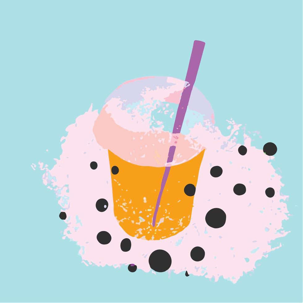 Bubble milk tea, Pearl milk tea , Different sorts of Boba. Yummy drinks. vector