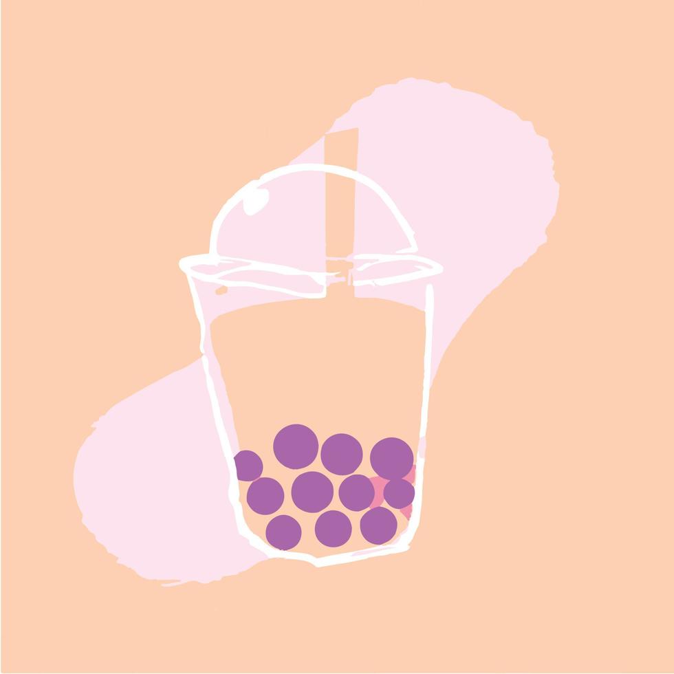 Bubble milk tea, Pearl milk tea , Different sorts of Boba. Yummy drinks. vector