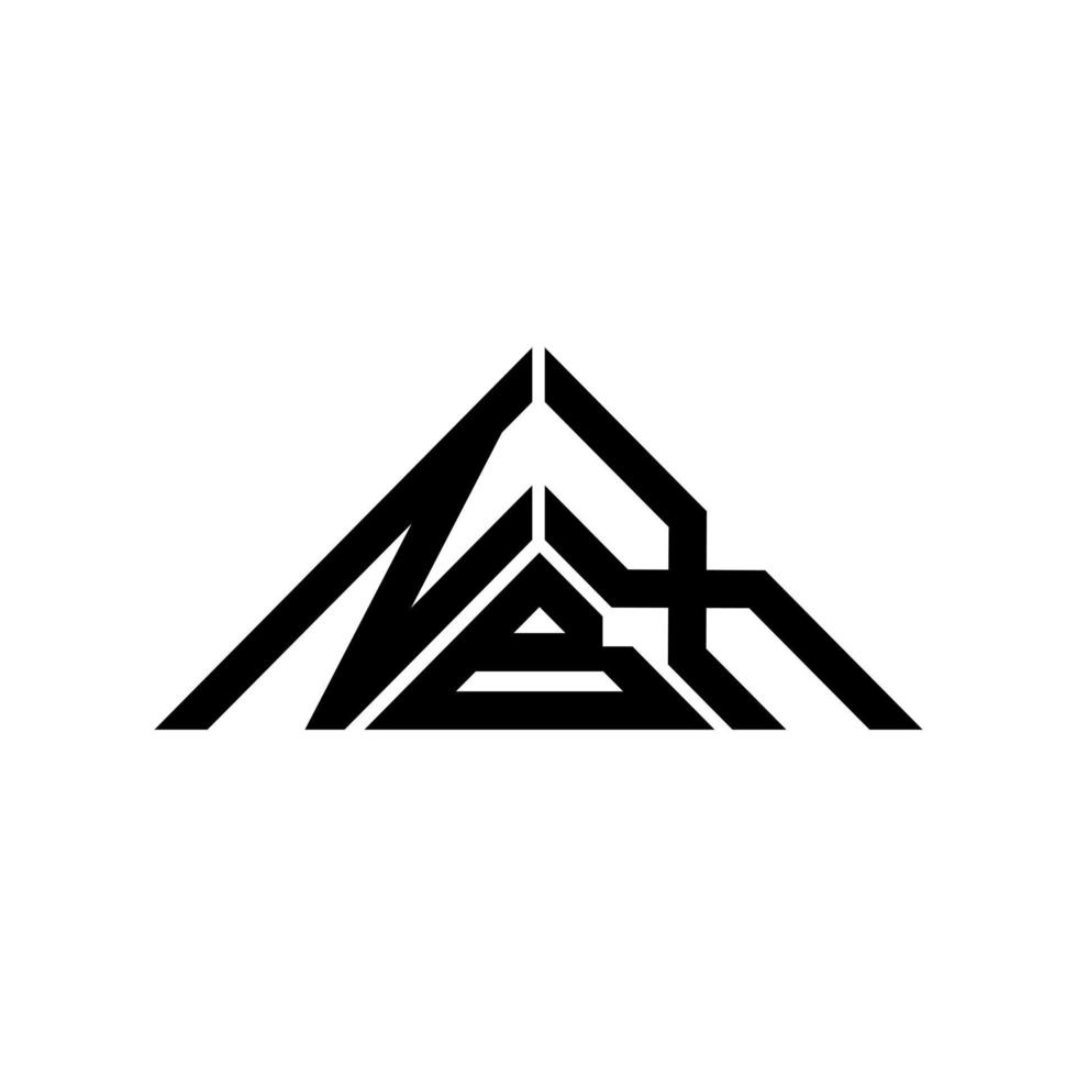 NBX letter logo creative design with vector graphic, NBX simple and modern logo in triangle shape.