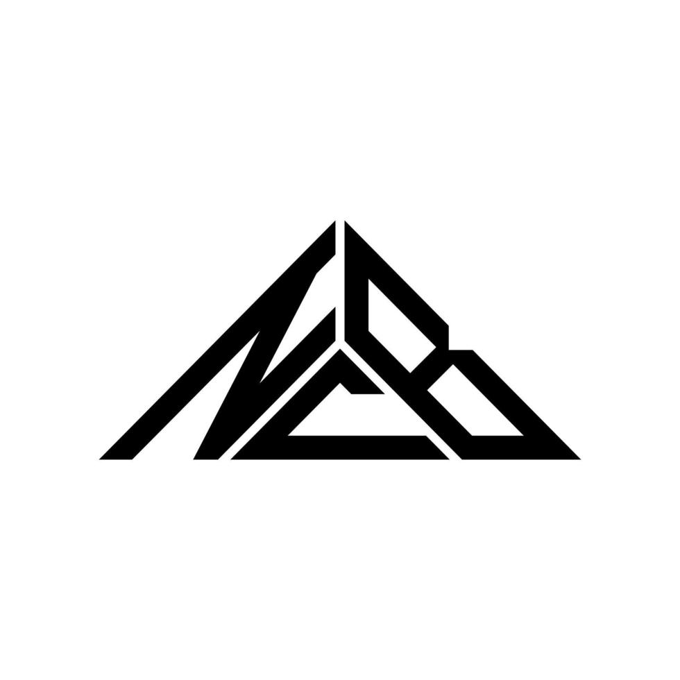 NCB letter logo creative design with vector graphic, NCB simple and modern logo in triangle shape.