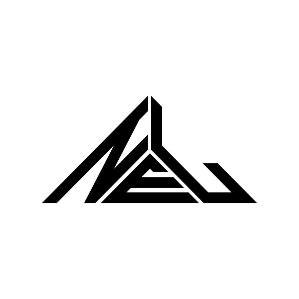 NEL letter logo creative design with vector graphic, NEL simple and modern logo in triangle shape.