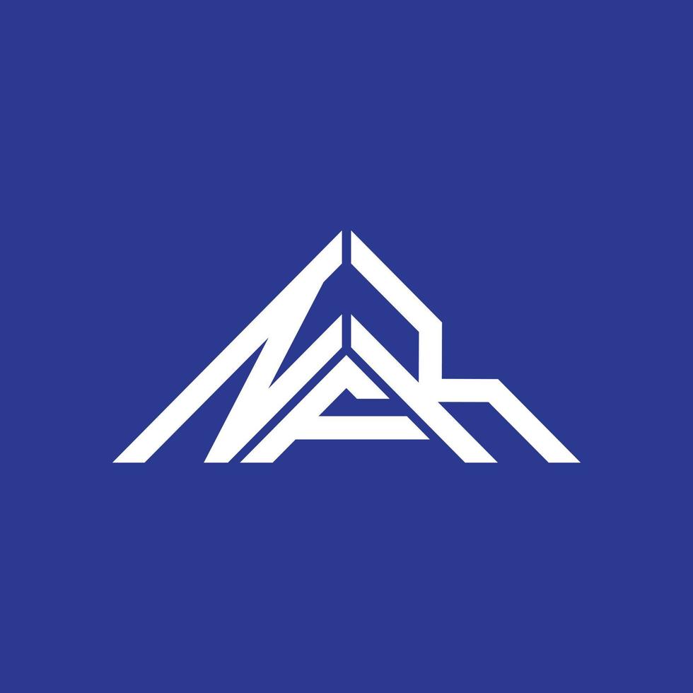 Diseño creativo del logotipo de la letra nfk con gráfico vectorial, logotipo simple y moderno de nfk en forma de triángulo. vector