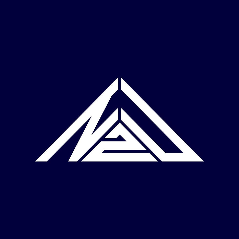 NZU letter logo creative design with vector graphic, NZU simple and modern logo in triangle shape.