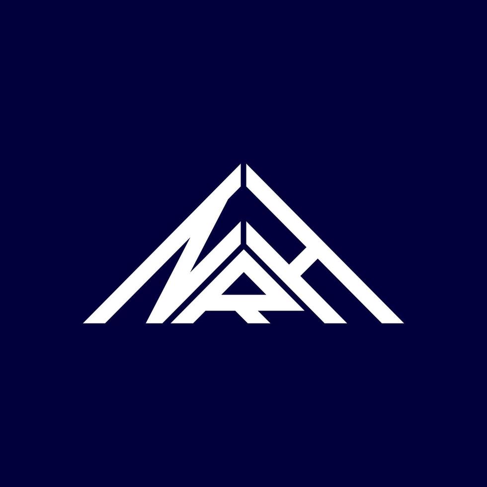 NRH letter logo creative design with vector graphic, NRH simple and modern logo in triangle shape.