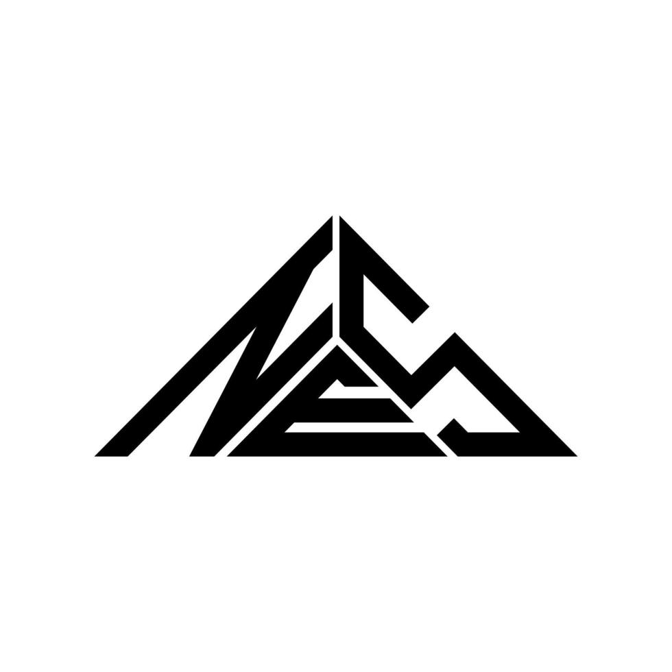 NES letter logo creative design with vector graphic, NES simple and modern logo in triangle shape.