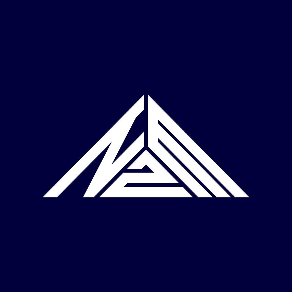 NZM letter logo creative design with vector graphic, NZM simple and modern logo in triangle shape.