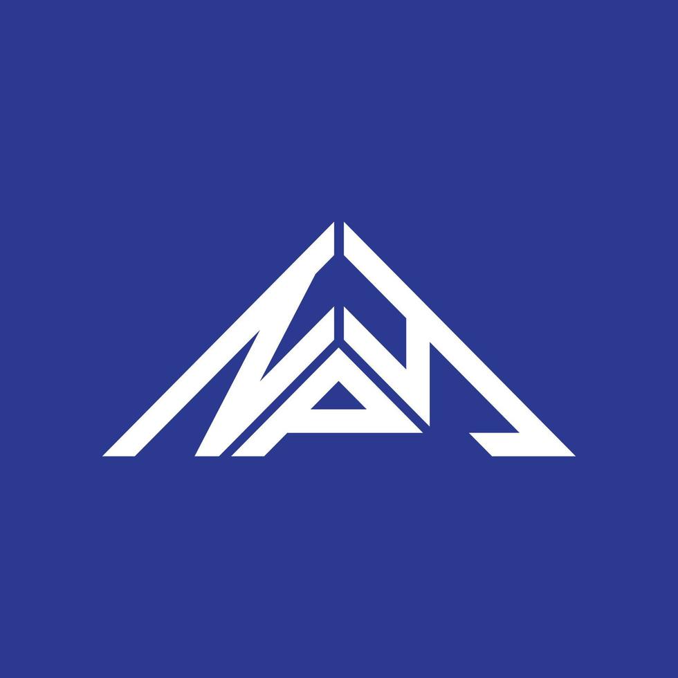 Diseño creativo del logotipo de letra npy con gráfico vectorial, logotipo simple y moderno de npy en forma de triángulo. vector