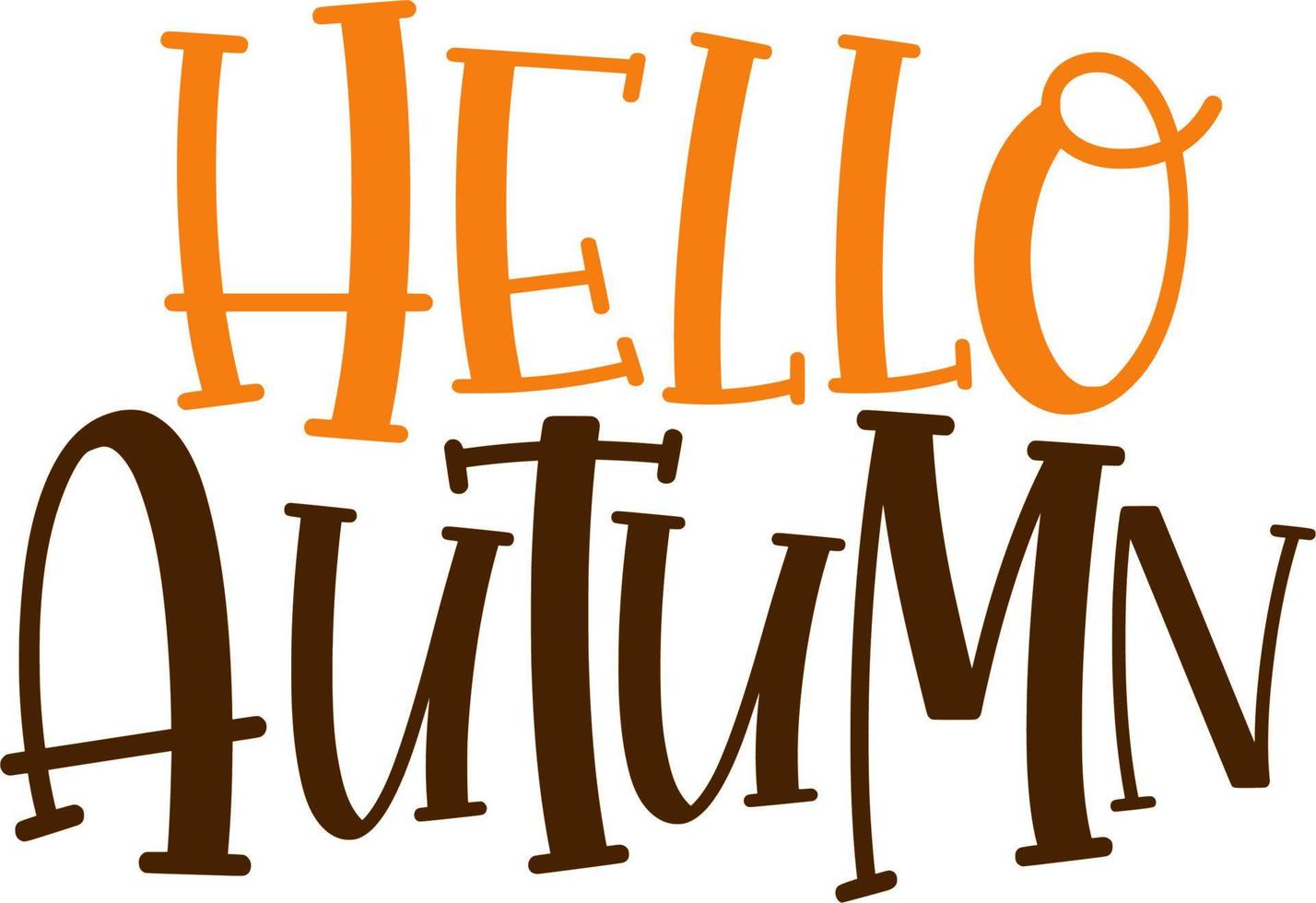 hola temporada de otoño diseño de letras de tipografía manuscrita vector