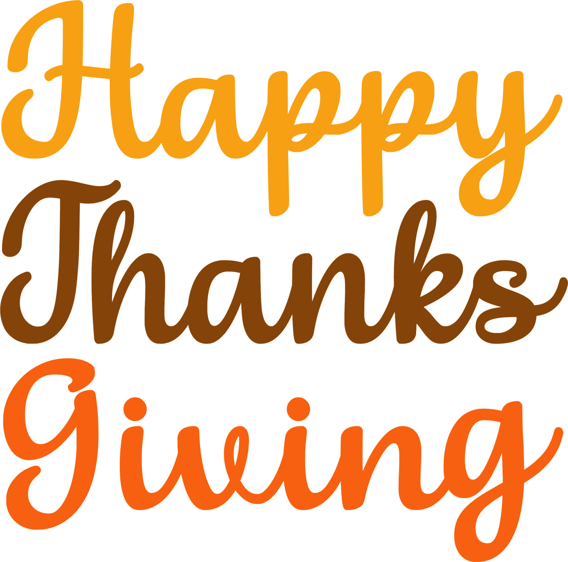 happy thanksgiving text lettering typography word design 12677964