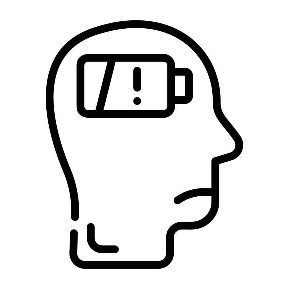 An outline icon design of exhaustion vector