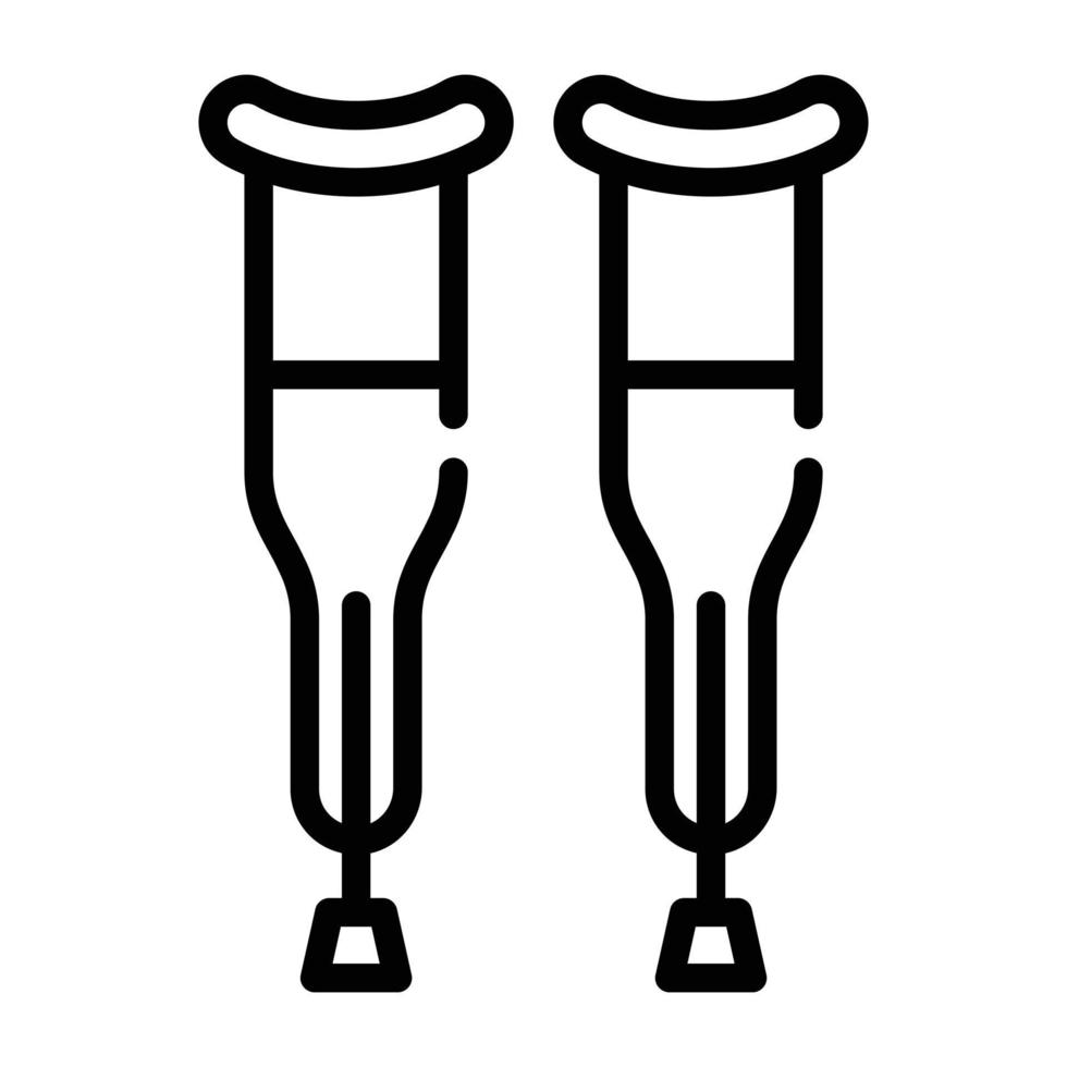 Premium outline icon of forearm crutches vector