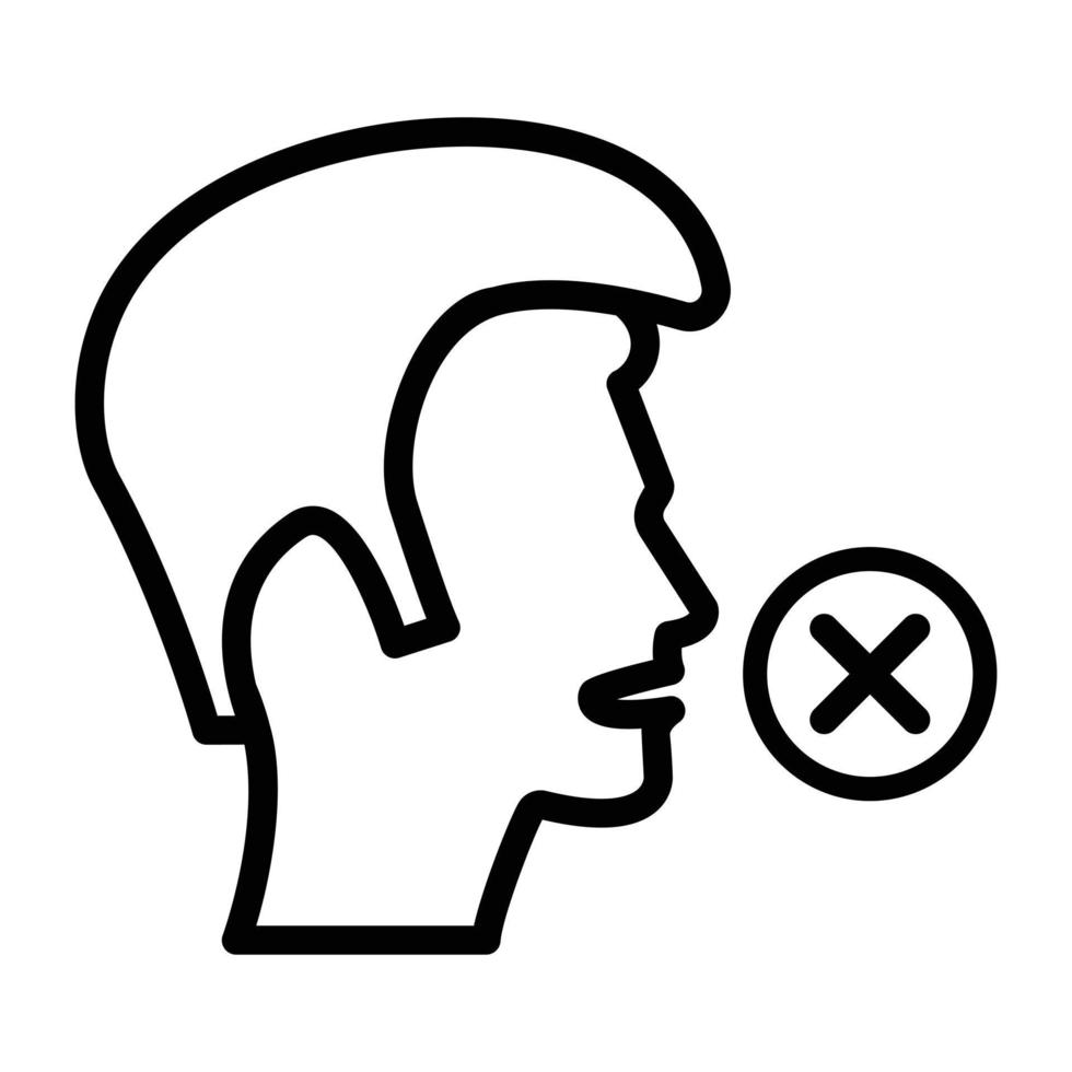 An outline icon of speech impairment vector