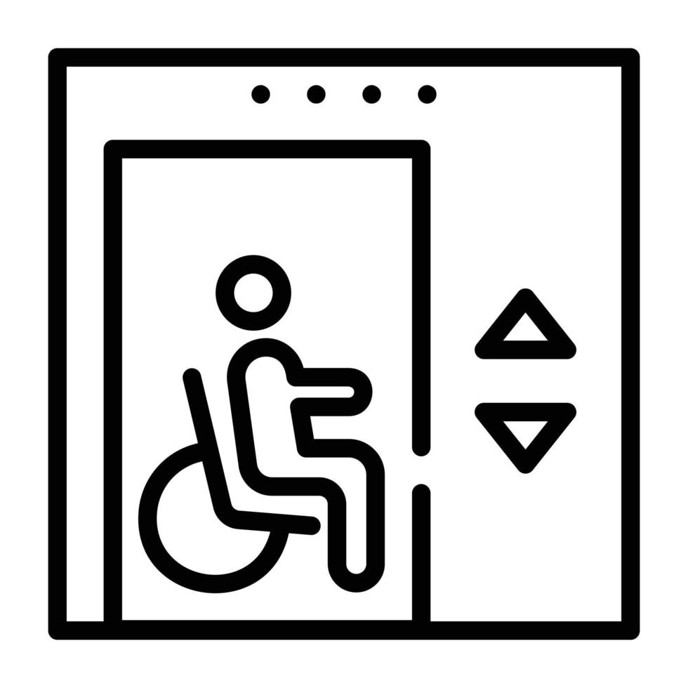 un icono de contorno de persona discapacitada vector